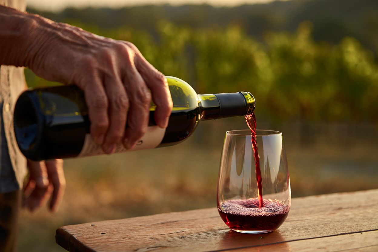 Close-up of hands preparing food and wine in Napa Valley, highlighting craftsmanship, seasonality, and the sensory experience of taste.