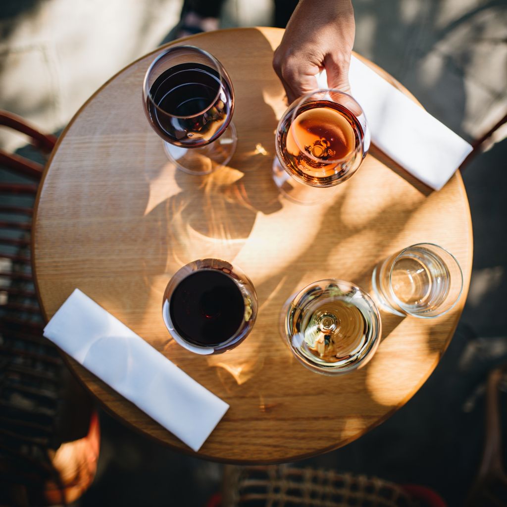 Private seated winery tasting in Napa Valley designed for a calm, unhurried experience focused on relaxation and mental clarity.