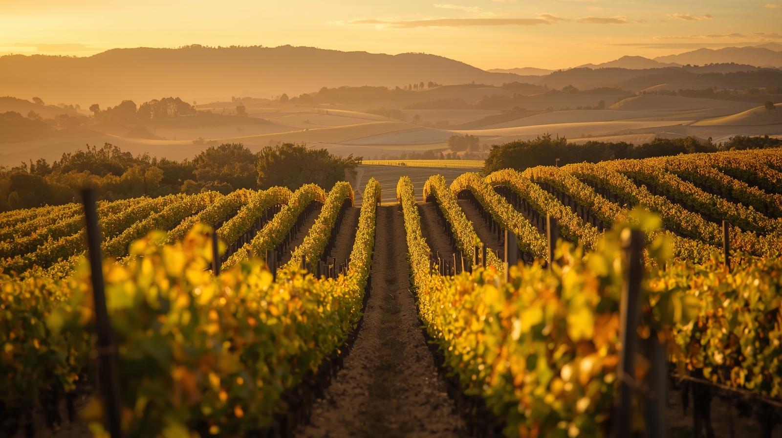 Vineyard rows in Napa Valley during seasonal change with soft afternoon light, showing how repeat visits deepen understanding of place over time.