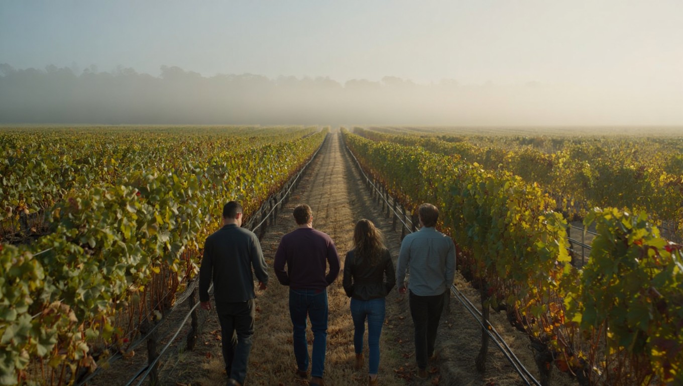  Scenic view along Silverado Trail in Napa Valley representing reflective driving time during a founder offsite focused on clarity and decision making.